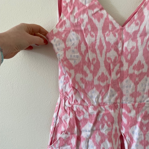 GAP 100% Linen Pink Patterned Dress with Pockets - Picture 5 of 13